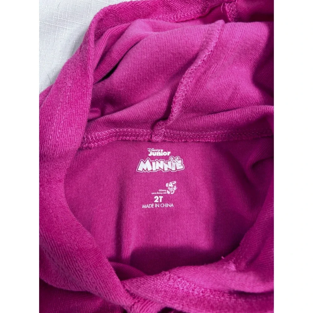 Disney Minnie Mouse Swim Cover Up 2T Pink Terry Cloth Hooded Dress Girls